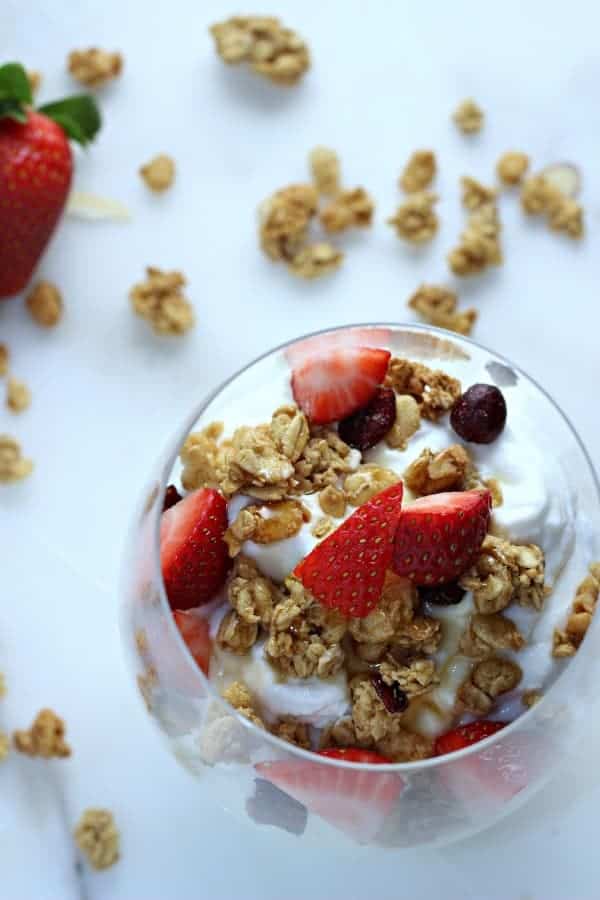 Strawberry yogurt granola parfait 105b
