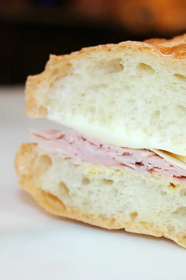 french ham & cheese baguette