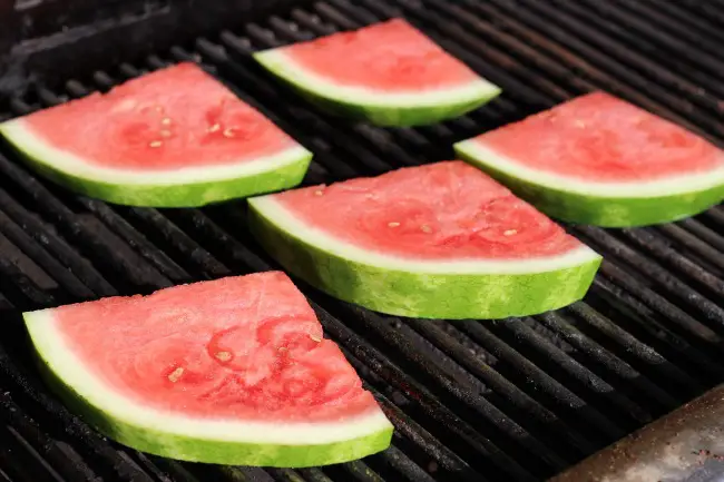 Grilled Watermelon with Goat Cheese 