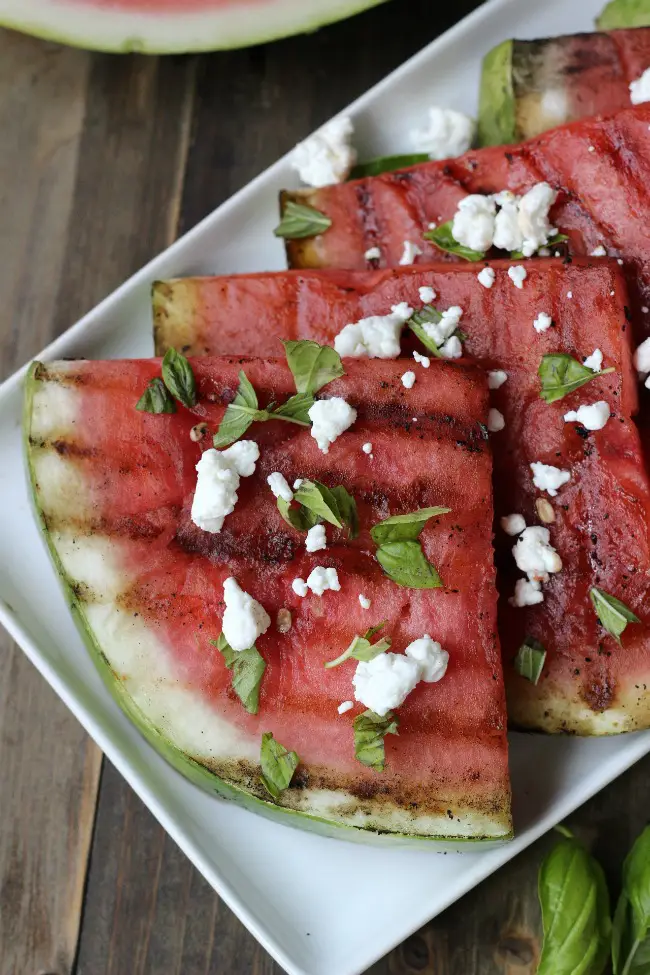 Grilled Watermelon with Goat Cheese