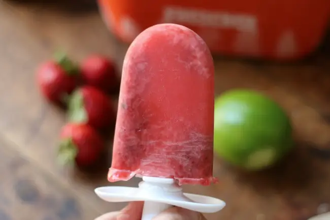Strawberry Lime Popsicles 
