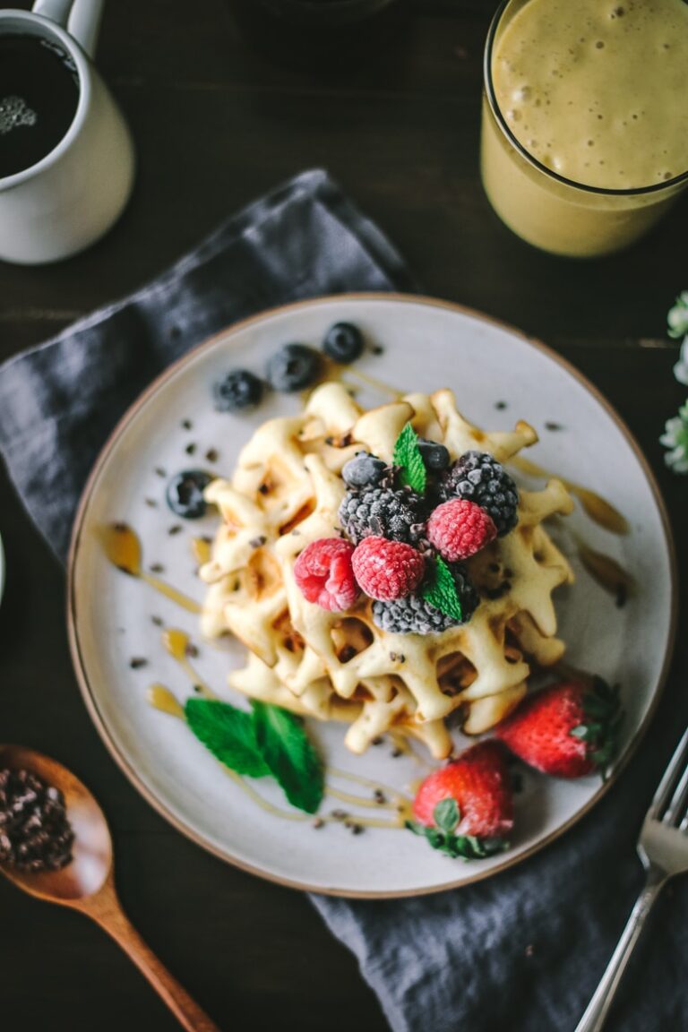 Buttermilk Waffles with Honey
