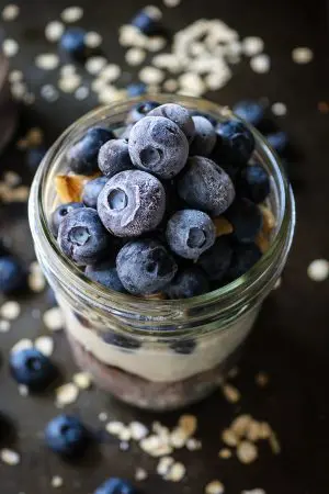 Get tons of nutrition in this Blueberry Overnight Oats breakfast for two.