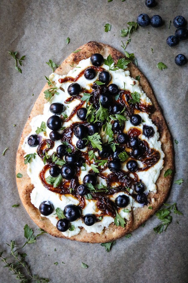 Blueberry, Goat Cheese & Caramelized Onion Pizza