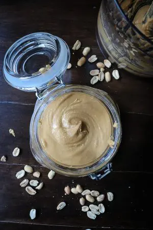 Peanut Butter made with peanuts and salt