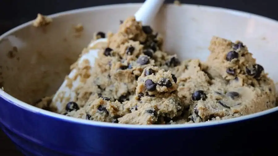 bowl of coffee chocolate chip cookie dough