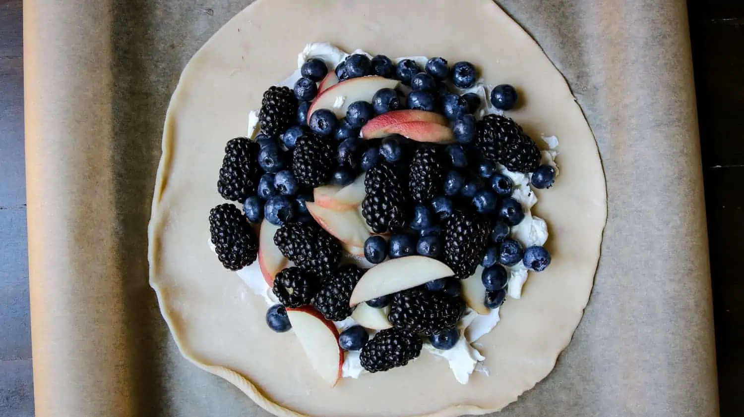 Fruit on top of cream cheese