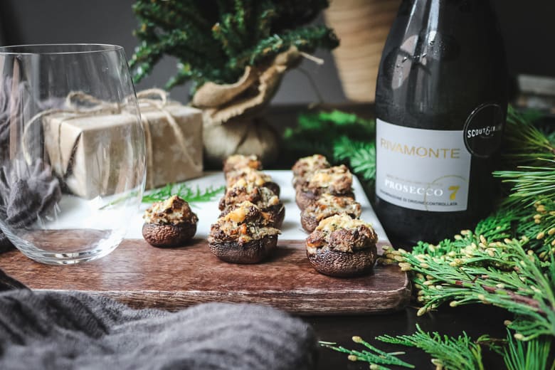 Stuffed Mushrooms Paired with Prosecco